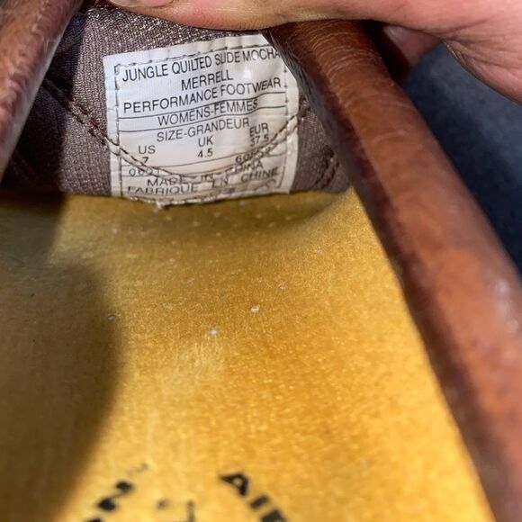 Womens Merrell Jungle Quilted Slides Brown Leather Clogs Mocha Mules Size 7/37.5 - Picture 10 of 10